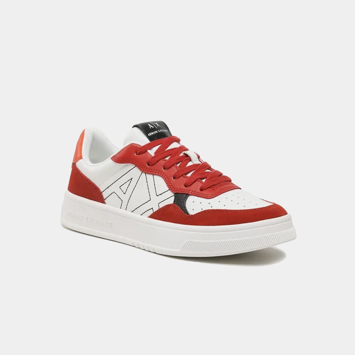 Armani Exchange AX Low-Top Men Trainers Shoes in Red and White