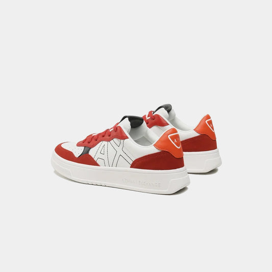 Armani Exchange AX Low-Top Men Trainers Shoes in Red and White