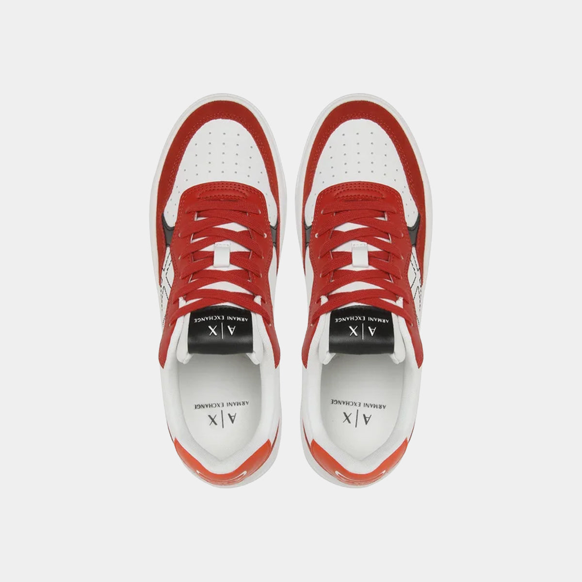 Armani Exchange AX Low-Top Men Trainers Shoes in Red and White