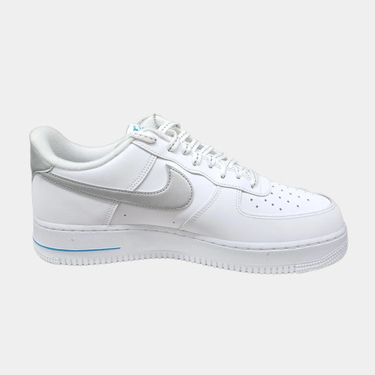 Nike Air Force 1 ’07 Low Men’s Trainers in White Having Blue Swoosh