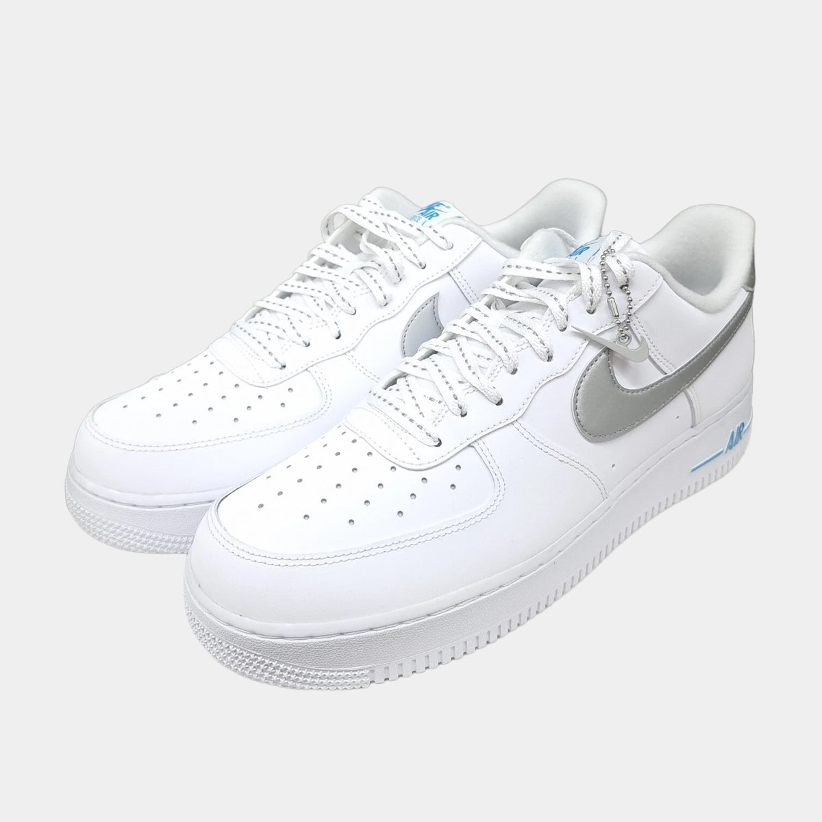 Nike Air Force 1 ’07 Low Men’s Trainers in White Having Blue Swoosh