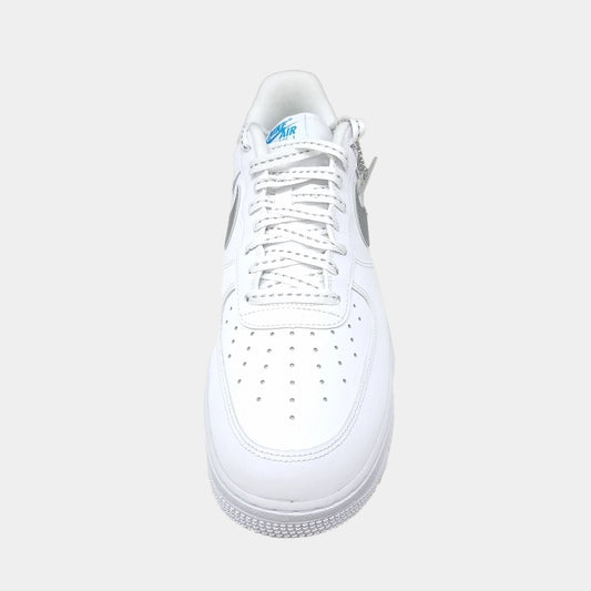 Nike Air Force 1 ’07 Low Men’s Trainers in White Having Blue Swoosh