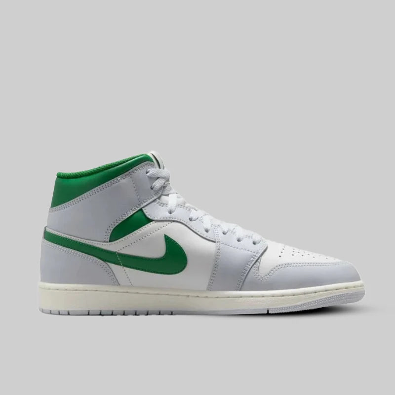 Nike Air Jordan 1 Mid Men's Shoes - White/Green