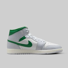 Nike Air Jordan 1 Mid Men's Shoes - White/Green