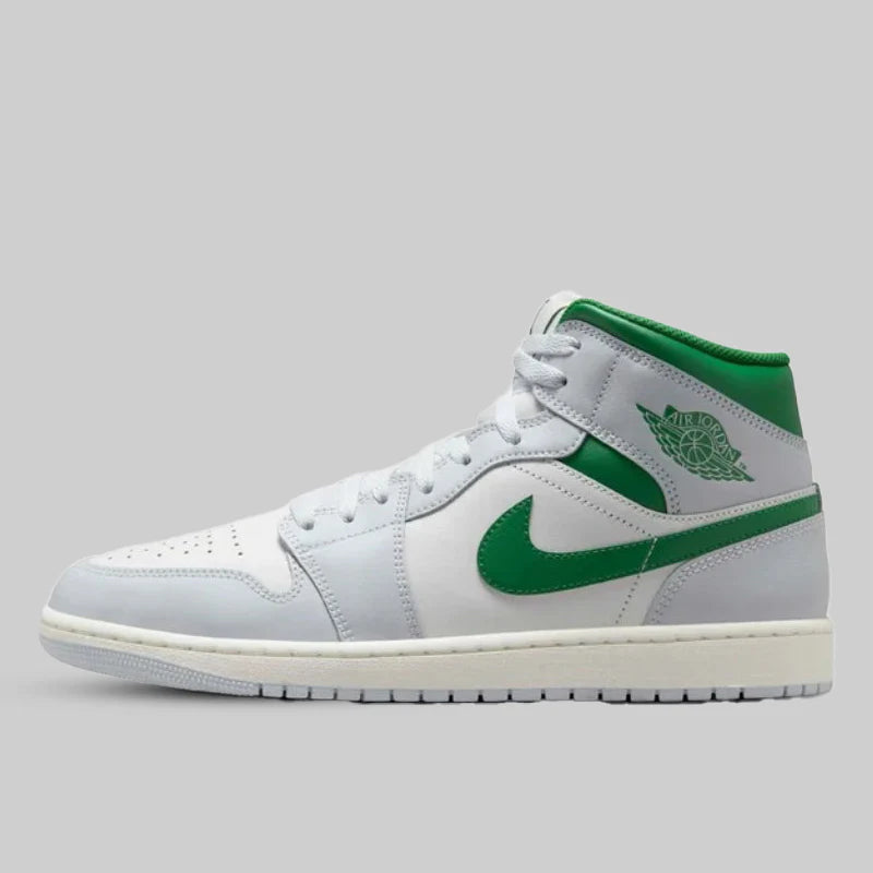 Nike Air Jordan 1 Mid Men's Shoes - White/Green