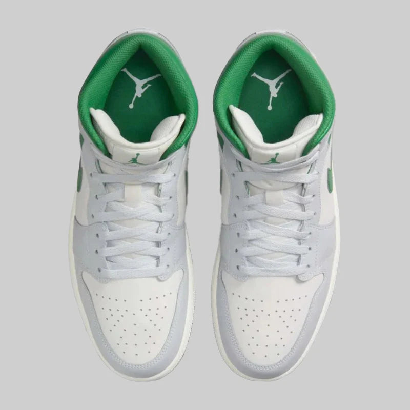 Nike Air Jordan 1 Mid Men's Shoes - White/Green