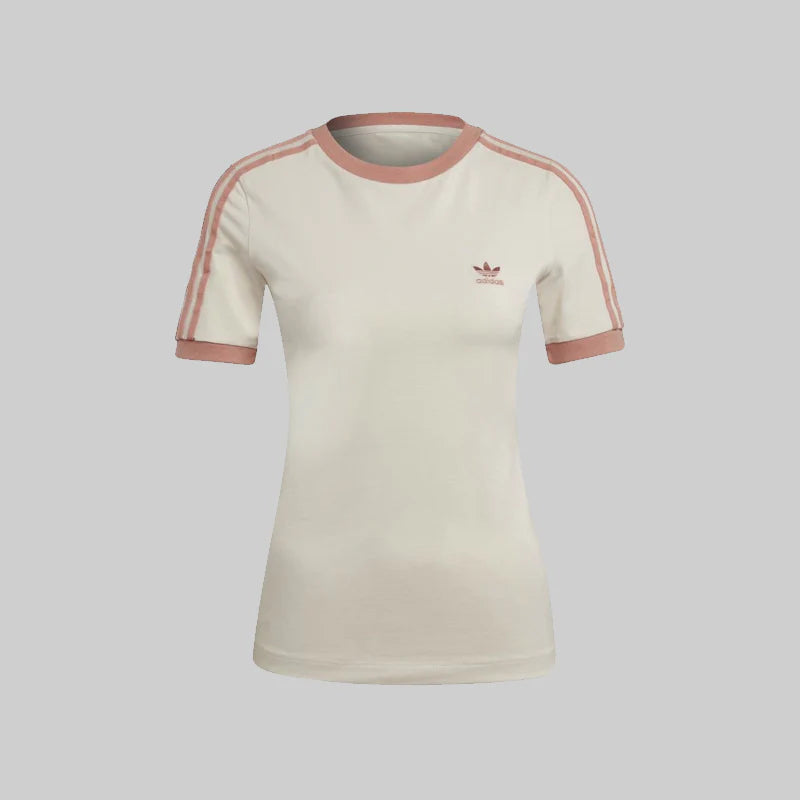 Adidas 3 Stripe Adicolor Classics Collegiate Tight T-shirt Pink Ivory