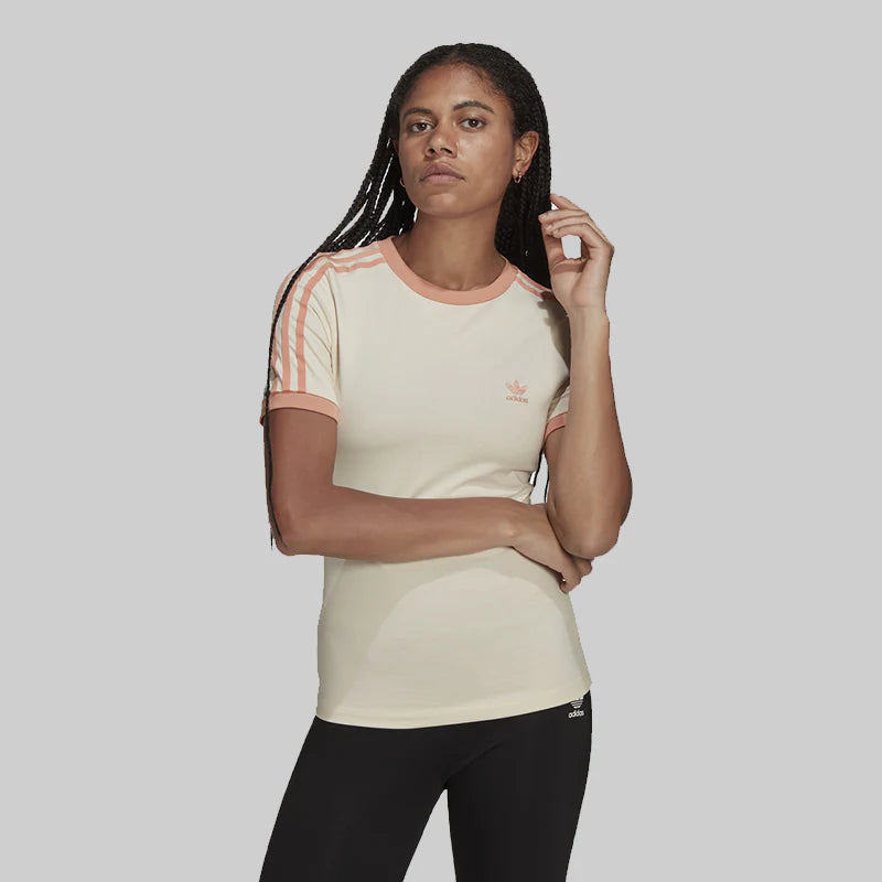 Adidas 3 Stripe Adicolor Classics Collegiate Tight T-shirt Pink Ivory