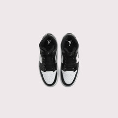 Nike Air Jordan 1 Mid Black Patent & Silver Shoes