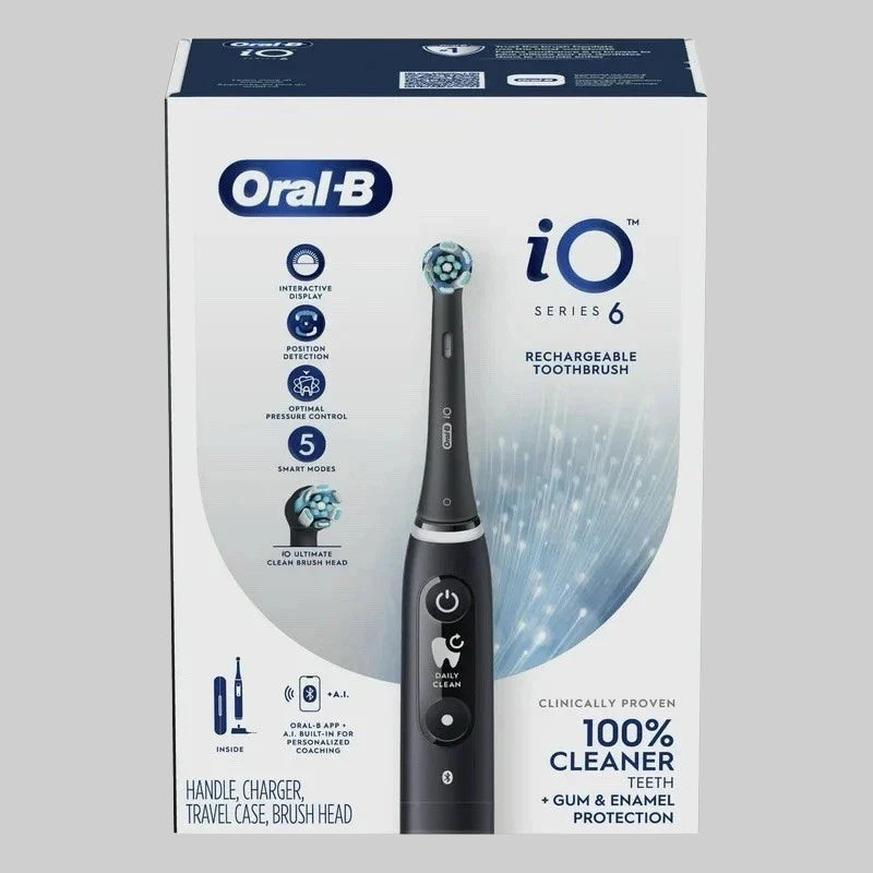 Oral-B iO 6 Smart Rechargeable Electric Toothbrush – Black Lava