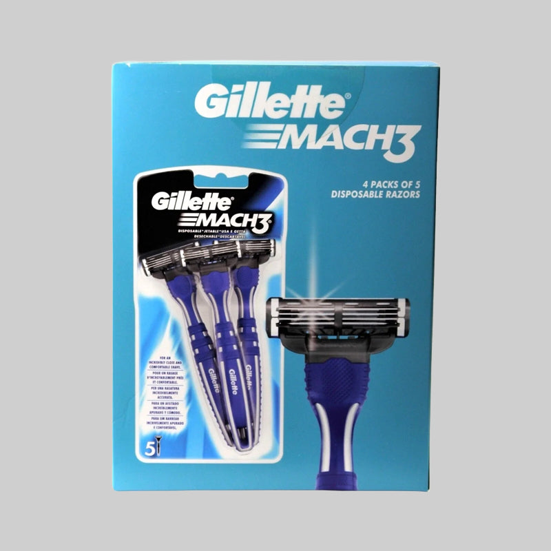 Gillette Mach3 Disposable Men’s Razors – 5 Count Pack
