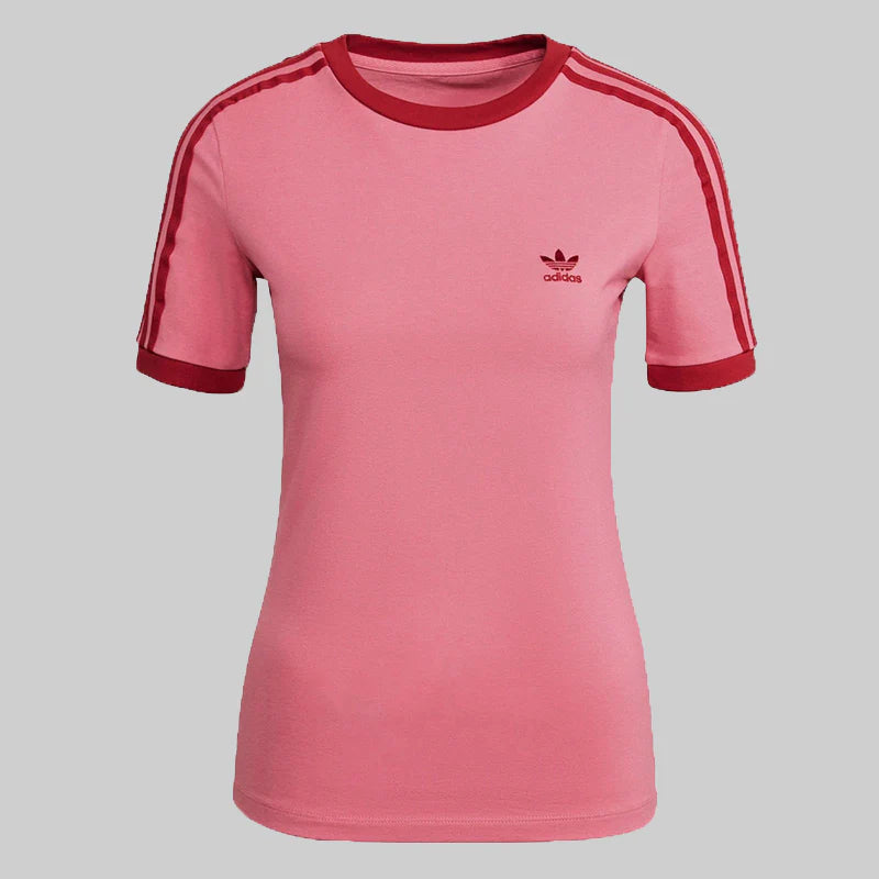 Adidas 3 Stripe Adicolor Classics Collegiate Tight T-shirt Pink Ivory