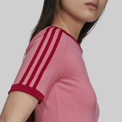 Adidas 3 Stripe Adicolor Classics Collegiate Tight T-shirt Pink Ivory