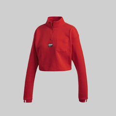 Adidas Originals Women's Cropped Red Sweatshirt