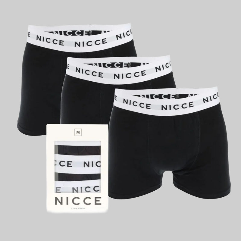 NICCE Wisbor Men’s 3-Pack Boxer Shorts – Black