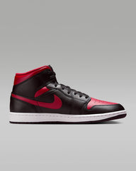 Nike Air Jordan Men's Retro 1 Mid Casual Shoes - Black/Red