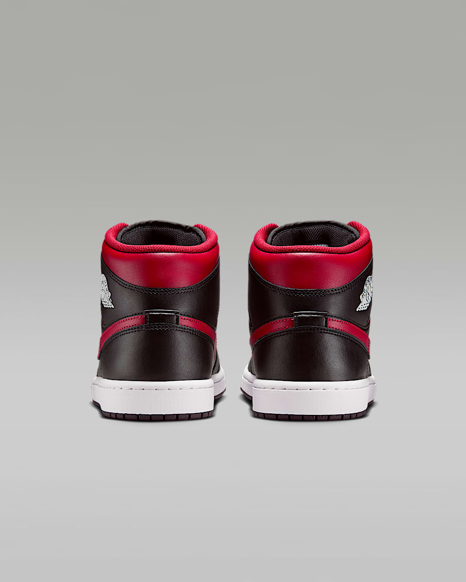 Nike Air Jordan Men's Retro 1 Mid Casual Shoes - Black/Red